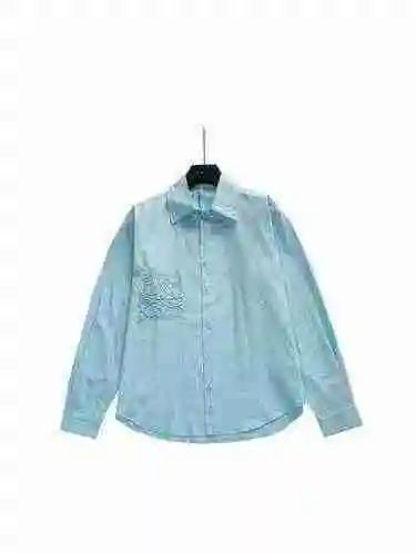 LOEWE 2023 Otoño Principios de otoño Nueva colección Logo Camisas de manga larga con bordado 3D
