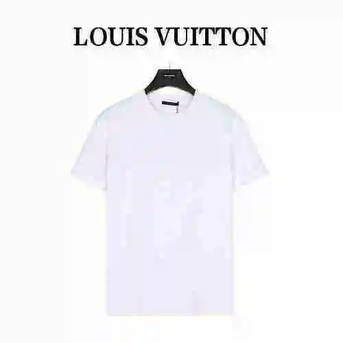 Camiseta de manga corta prensada con concha de perla y letra con logo Louis Vuitton/Louis Vuitton 23