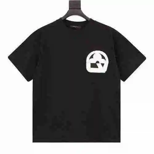 Camiseta de manga corta con bordado de toalla y logo de flor antigua de 1V 23ss</span>