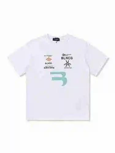 Balenciaga/Balenciaga Camiseta de manga corta con letras estampadas y logo multielemento Fusion</