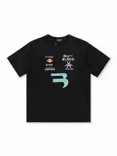 Balenciaga/Balenciaga Camiseta de manga corta con letras estampadas y logo multielemento Fusion</