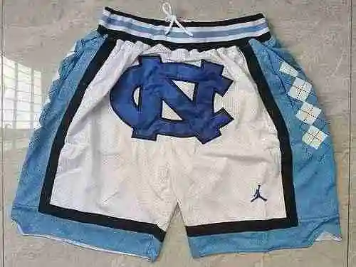 Pantalones de bolsillo pantalones de baloncesto azules y blancos de Carolina del Norte
