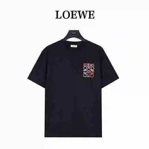 Loewe/Loewe 23ss Camiseta de manga corta con estampado de espuma y logo colorido