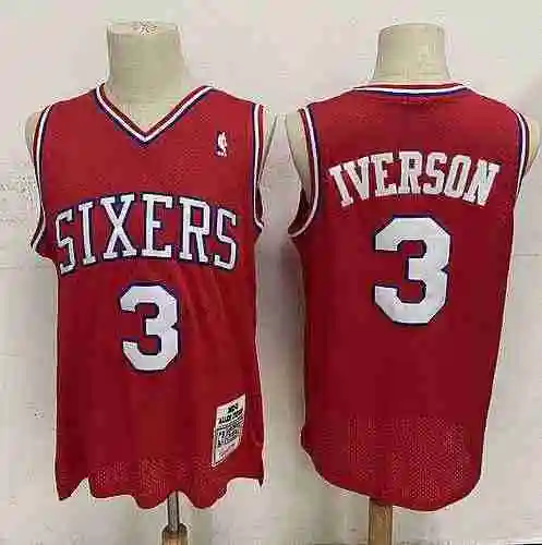 76ers 3, Iverson 96-97 Retro Rojo