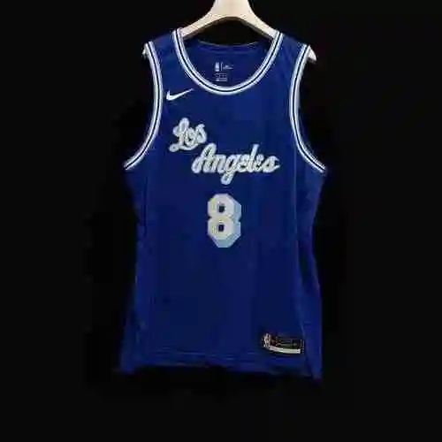 AU Player Edition 19-21 Season Lakers 23 James 3 Davis 8 Kobe 24 Blue Vintage Embroidery Personalize
