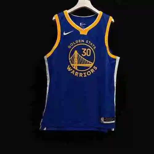 AU Player Edition 19-21 Season Warriors 30 Curry 11 Thompson Blue Regular Embroidery Personalized Cu