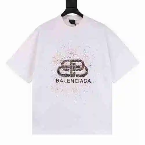 Camiseta con cuello redondo y estampado con botones de bloqueo de tinta moteada Blcg