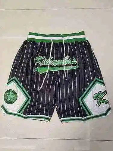 Pantalón corto negro con bolsillos a rayas