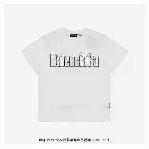 Blcg 23ss Hollow Paris Alphabet Print Manga corta