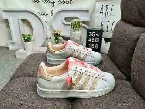 158DAdidas Clover Originals Superstar Shell Head Classic Versatile Casual Sports Board Shoes High De
