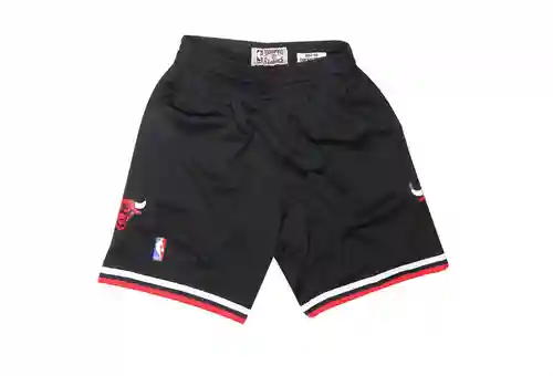 MN Vintage Bull Pantalones de baloncesto negros de malla