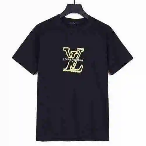 Louis Vuitton/Louis Vuitton 23ss Verano Nueva camiseta de manga corta con logo clásico amarillo impr