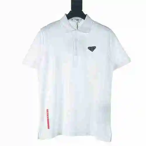 Prada Camisa POLO de manga corta con triángulo y logo en el dobladillo Prada PRD 23</span>