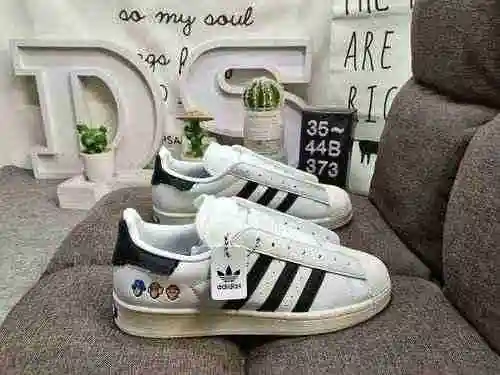 373DAdidas Clover Originals Superstar Shell Head Classic Versatile Casual Sports Board Shoes # High 