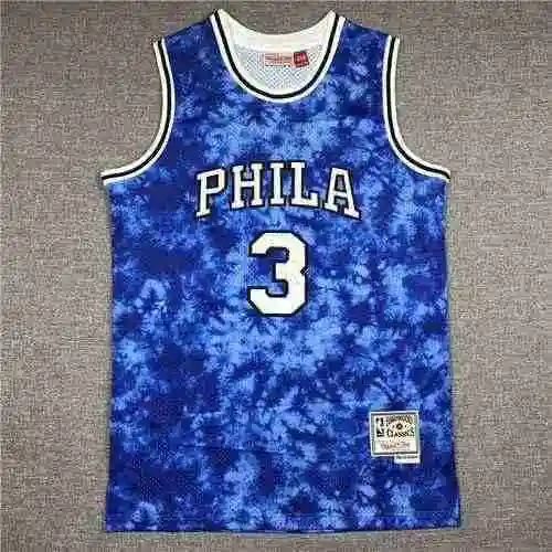 76er No.3 Allen Iverson Constelación Camuflaje Azul