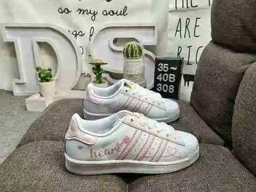 308DAdidas Clover Originals Superstar Shell Head Classic, versátil, informal, calzado deportivo para