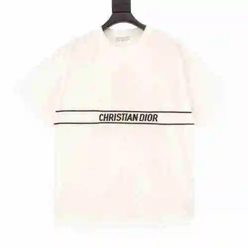 Camiseta de manga corta con logo bordado en la cintura CD 23ss