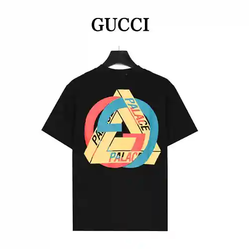 Gucci Camiseta informal de manga corta con estampado adhesivo Doble G de Gucci x Palace Co