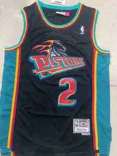Pistons 2 Cade Cunningham 22-23 Temporada Clásico Vintage Negro