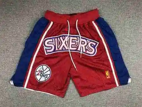 Pantalones de bolsillo pantalones de baloncesto rojos retro para 76 personas