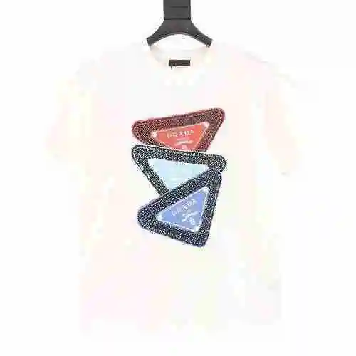 Prada/Prada 23ss Manga corta con estampado triangular apilado