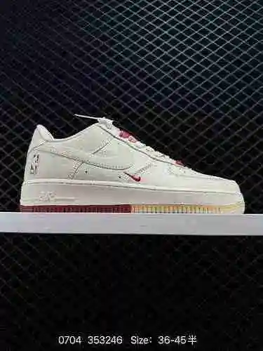 23 Nivel de empresa Nike Nk Air Force&# x27; 7 Etiqueta cruzada baja Blanco Rojo Degradado Origi