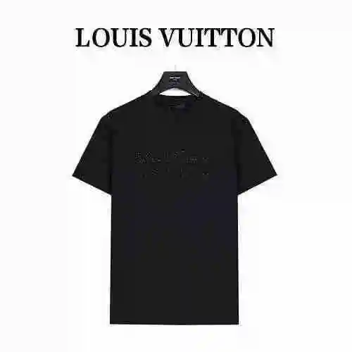 Camiseta de manga corta prensada con concha de perla y letra con logo Louis Vuitton/Louis Vuitton 23