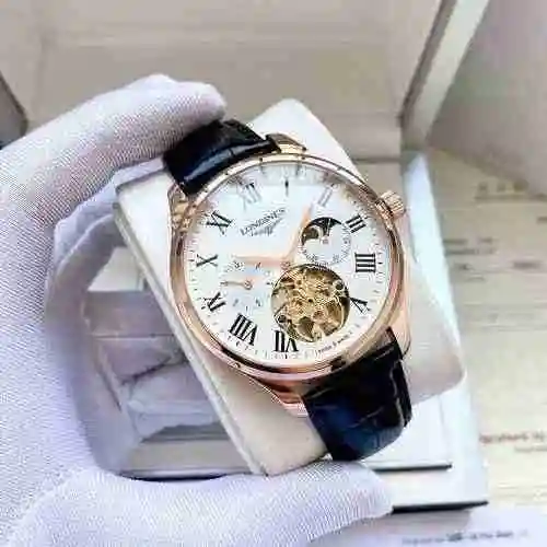Reloj Longines para hombre con movimiento mecánico original totalmente automático, caja de acero de 