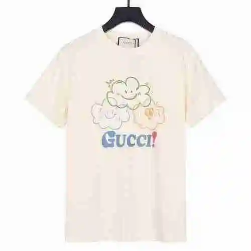 Manga corta estampada con cara sonriente de nube de dibujos animados de GUCCI