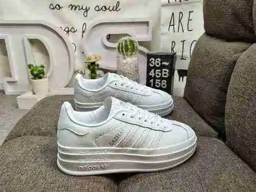 158DAdidas Originals Gazelle Bold W Clover Three Layer Thick Sole Low Top Retro Versatile Casual Spo