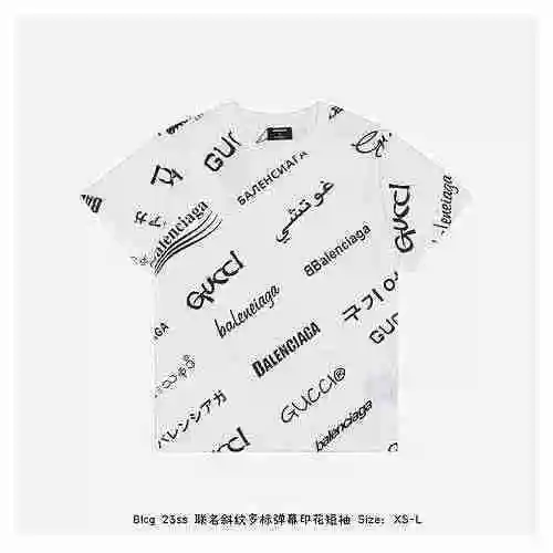 Blcg 23ss Co marca Twill Multi Label Bullet Serigrafía manga corta