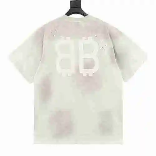 Camiseta de manga corta teñida de barro Blcg 23SS Bitcoin Double B</span>