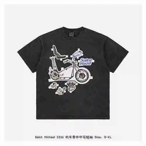 Piezas de moto Saint Michael 23ss estampadas manga corta