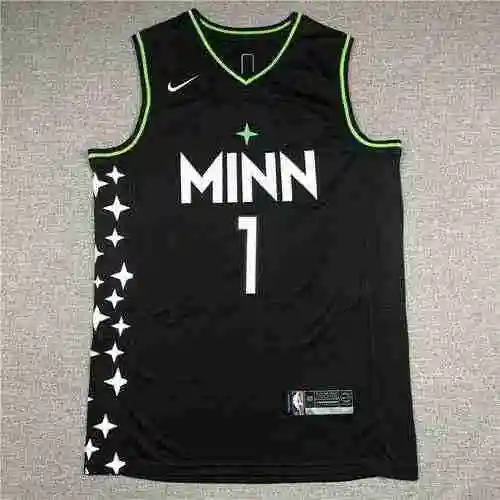 21 temporada nuevos Timberwolves 1 Edwards Black City Edition