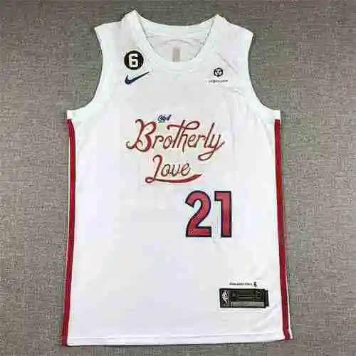 76ers 21st Enbid 75th Anniversary 6 City Edition White