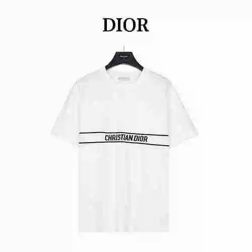 Camiseta de manga corta con logo bordado en la cintura Dior/Dior 23ss