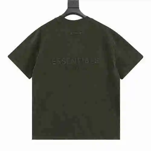 Camiseta de manga corta FEAR OF GOD FOG ESSENTIALS DOBLE FILA LETRAS DE SILICONA