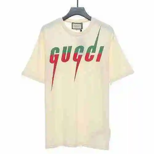 Gucci Manga corta con estampado de rayos y bloques de color