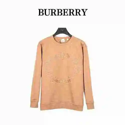 Burberry/Burberry 23ss Suéter de cuello redondo bordado con emblema de hoja de roble