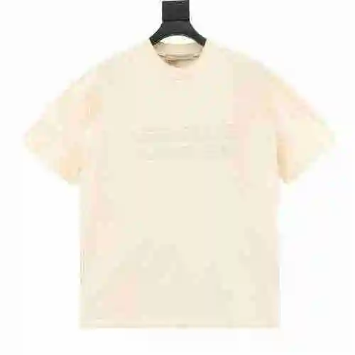 FOG FEAR OF GOD Camiseta con cuello redondo flocado y letras grandes de doble hilera ESSENTIALS 23ss