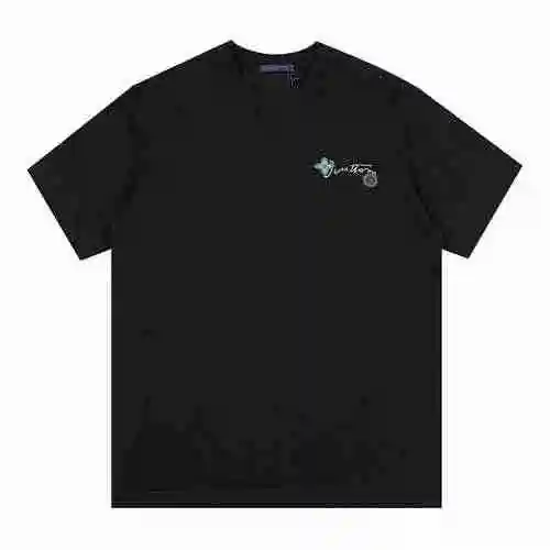 Camiseta de manga corta con cuello redondo y bordado de flores exclusiva de Louis Vuitton