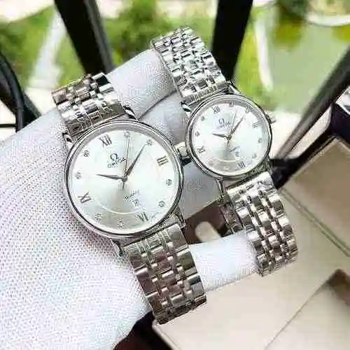 Reloj Omega Reloj de pareja emparejado con movimiento mecánico original completamente automático Caj