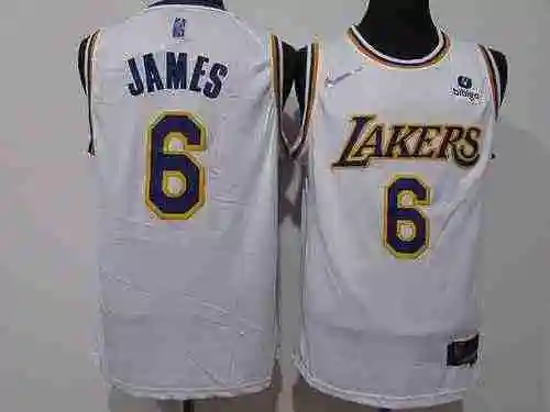 Sexta temporada de James 23 de los Lakers, 75.° aniversario, blanco