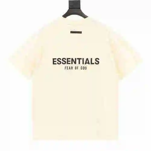 Camiseta de manga corta FEAR OF GOD FOG ESSENTIALS DOBLE FILA LETRAS DE SILICONA