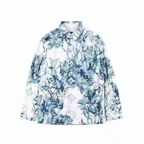 Louis Vuitton 23ss Camisa tipo chaqueta de manga larga con estampado Coral Seagrass