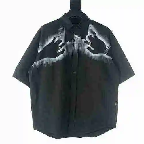 BALENCIAGA/Balenciaga BLCG camisa de manga corta con letras de inyección de tinta a dos manos
