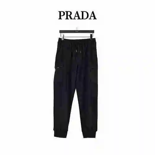 PRADA/Prada 23Fw Pantalones casuales triangulares con bolsillo lateral