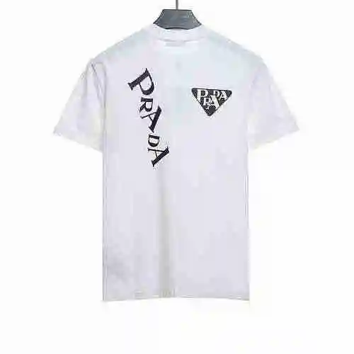 Prada Triángulo Letra Impresa Manga Corta
