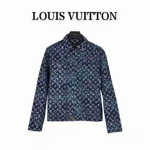 Louis Vuitton/Louis Vuitton 23Fw AOP Tie Dye Polo Chaqueta de trabajo de mezclilla con flores viejas