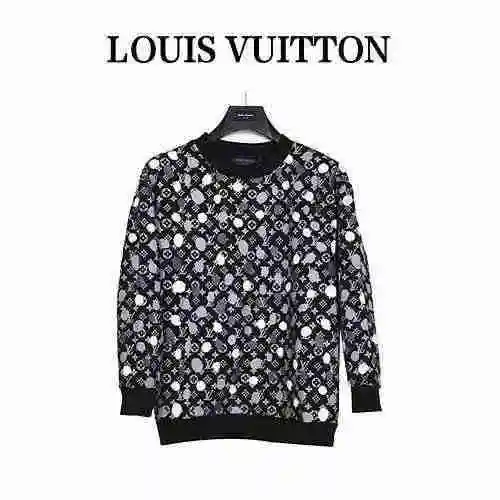 Suéter de lunares pintado a mano 23ss AOP de la marca Louis Vuitton & Yayoi Kusama Co